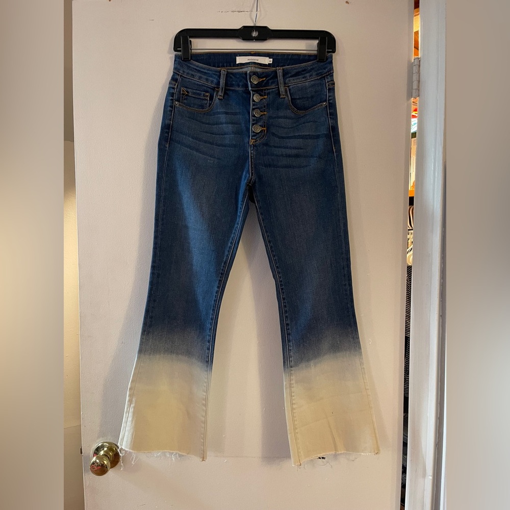 HIDDEN Jeans Ombré Fray‎ Flare Denim Size 26